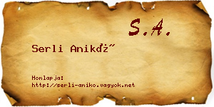 Serli Anikó névjegykártya